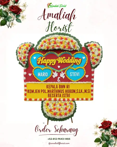 Papan Bunga Pernikahan Bedrug